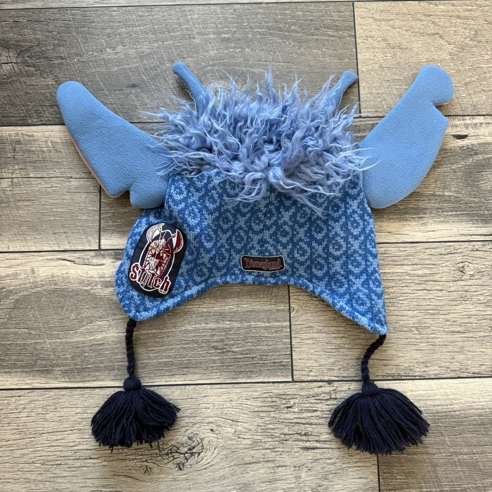 Disneyland Resort Stitch Experiment‎ 626 Knit Lined Beanie Fleece Hat Plush Ears - Picture 2 of 14